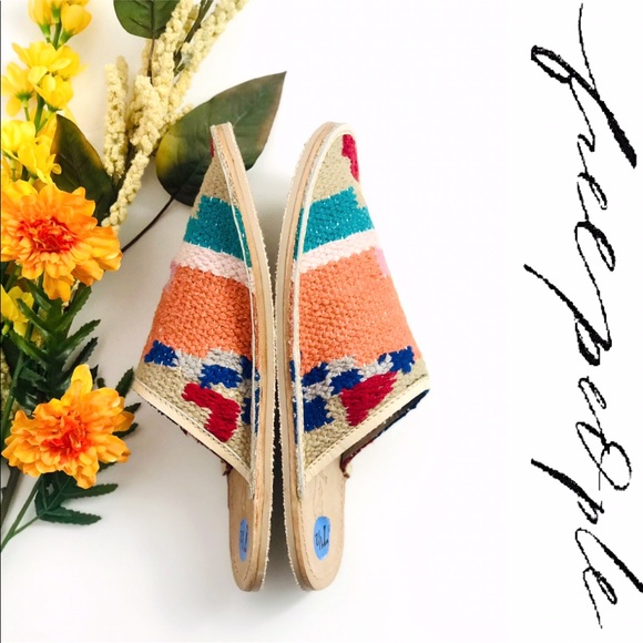 Free People Shoes - NWT RARE Free People Boho Woven Slip On Sandal